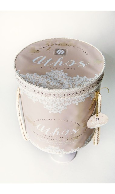 Trusou botez pentru fetite sau baieti, unisex cu bordura dantela alba de bumbac, Tres Chic 4